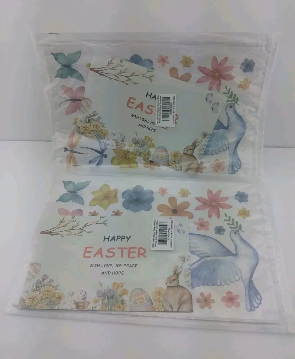 Happy Easter Window Decorations Set Of 2